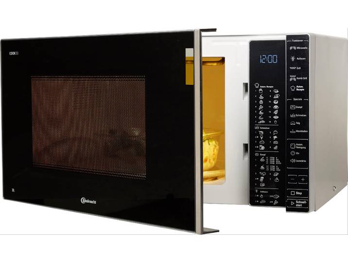 BAUKNECHT Mikrowelle MW 304 M , schwarz (edel, schwarz), B:53,9cm H:39,8cm T:31,9cm, Mikrowellen, Mit Dampfgarfunktion, Grill und Automatikprogrammen, Mikrowelle