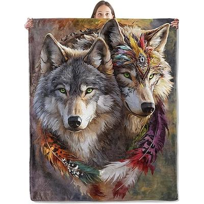 Tag der Toten Fleecedecken Überwurfdecke für die Couch Wolf Klassisch 3D Sofa Bett Dekorative Decke Warme Decke Wohndeko