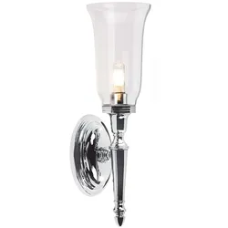Wandleuchte Lampe Fackelleuchte LED Badezimmerleuchte chrom Glas Flurlampe IP44