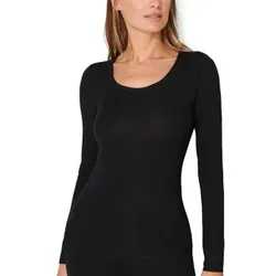 Schiesser Personal Fit Long Sleeve Shirt Schwarz Medium Damen