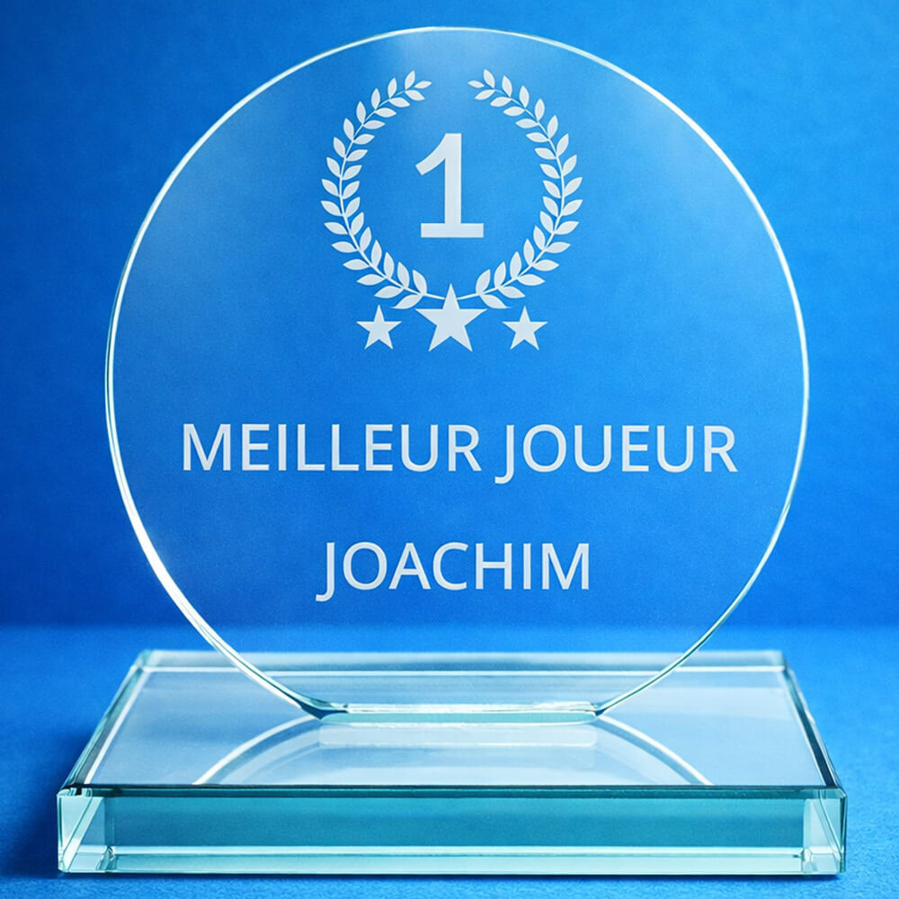 Ocadeau Trophée verre rond gravé
