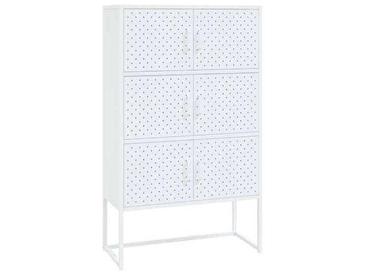 Todiikf Highboard Weiß 80x35x135 cm Stahl Mehrzweckschrank Robuster Metallschrank mit 6 Fächern und verstellbaren Füßen. Ideal für Ordnung im Wohnzimmer, Büro oder Flur.