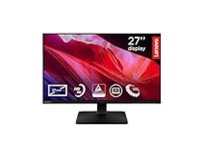 Lenovo L27qe - Écran 27'' QHD (IPS, 100 Hz, 4 ms, HDMI+DP, Cable HDMI) - Noir