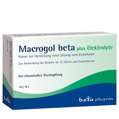 betapharm Arzneimittel GmbH MACROGOL beta plus Elektrolyte Plv.z.H.e.L.z.Einn. 10 St 09247021