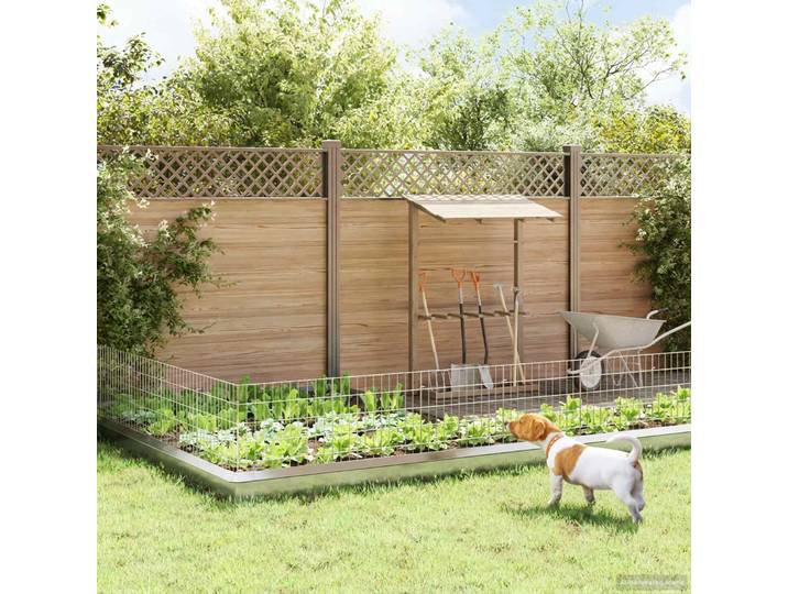 vidaXL Gartenzaun mit Pfählen 24 stk. 55 x 50 cm Verzinkter Stahl