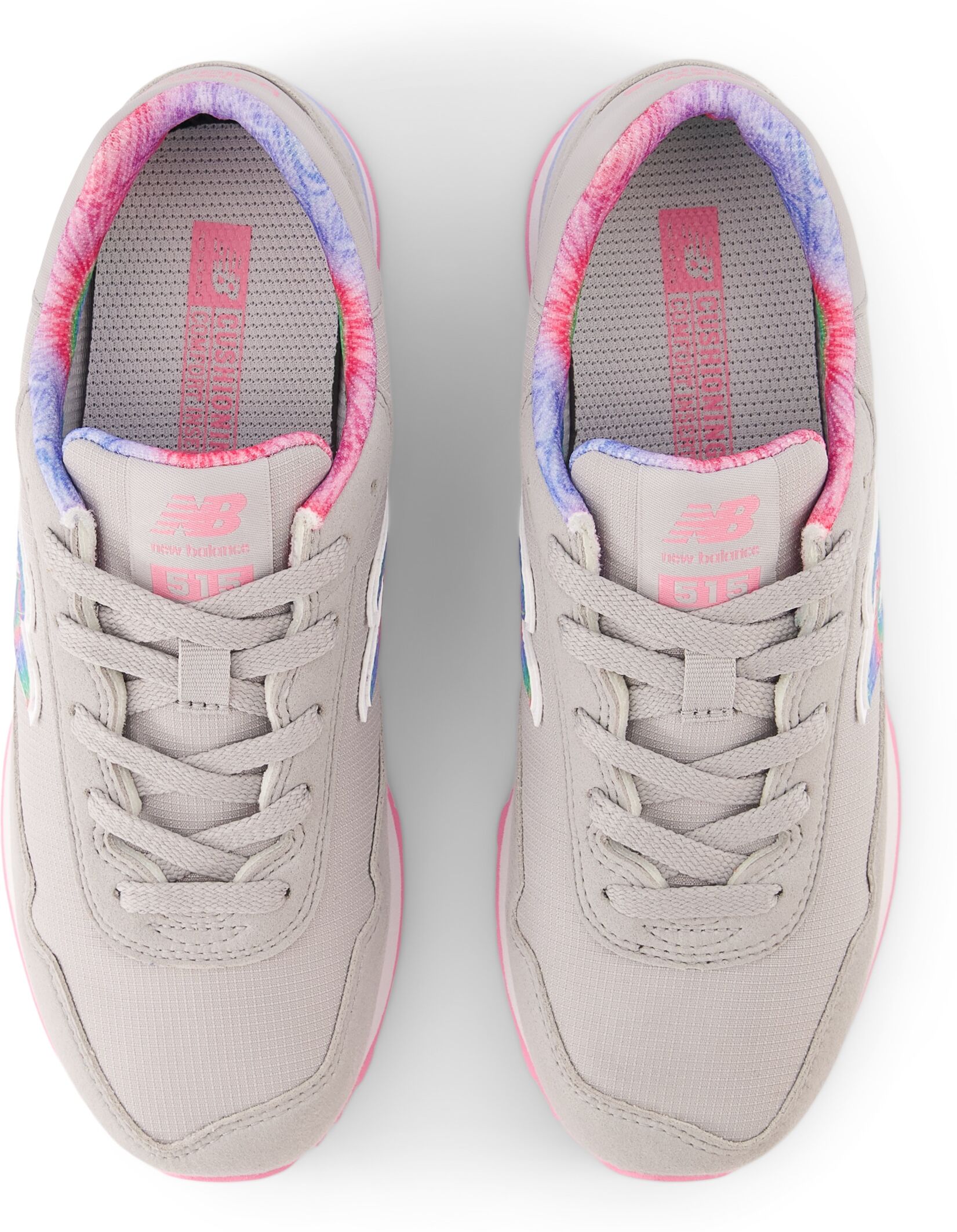 Sneaker NEW BALANCE "515", Jungen, Gr. 36, rosa (rain cloud, signal pink, electric sky rtd), Synthetik, Textil, Schuhe Sneaker, Baskets grises pour enfants et adolescents rain cloud, signal pink, electric sky rtd 36