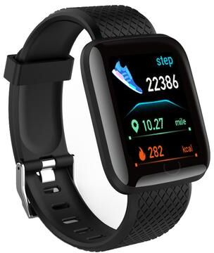 Inspire Daily Merch Bluetooth Smart Fitness Watch With Sleep Monitor & Music Control For Men And Women plus Black