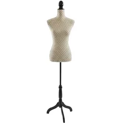 Relaxdays Weibliche Schneiderpuppe 36/38 Punkte Beige,Schwarz