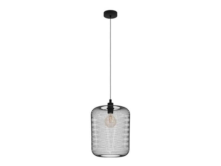 Eglo Suspension Wrington\, lampe suspendue 1 flamme vintage\, industrielle rétro\, suspension en acier\, lampe de table à manger\, lampe de salon suspendue noire\, douille E27\, Ø 30 cm