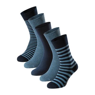 Socken SCHIESSER "Bluebird", Herren, Gr. 39-42, Sockengröße, blau (908, sortiert), Baumwollmischung, Socken Socken, druckfreier Bund, Fersen und Zehen handgekettelt, Cotton-Mix