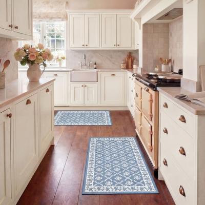 Laura Ashley Washable Printed Chenille Rugs with Non-Slip Rubber Backing