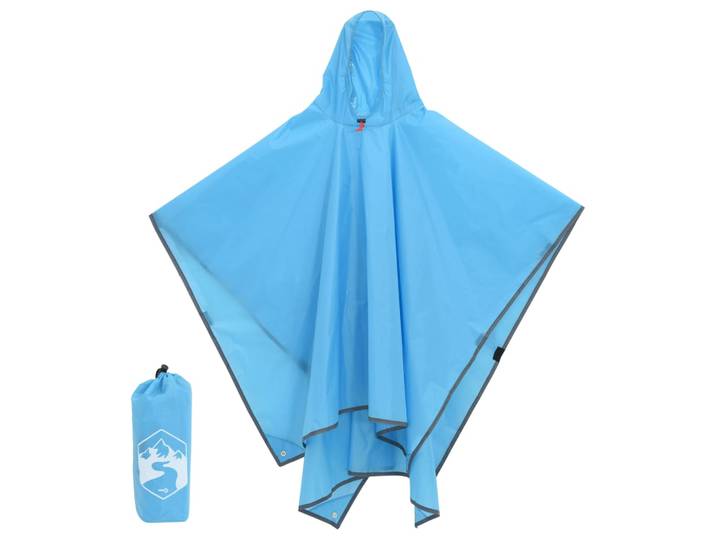 vidaXL Regenponcho mit Kapuze 2-in-1-Design Blau 223x145 cm