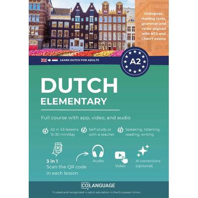 Learn Dutch A2 elementary: full course with app, video, and audio, Taschenbuch von CoLanguage Academy, CoLanguage Publishing