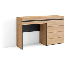 SKRAUT HOME Kommode, Frisiertisch, Schminktisch, Ablage, 127x35x75 cm, Mit Schublade, Schminktisch, Moderner Stil, Eiche _ 452_5
