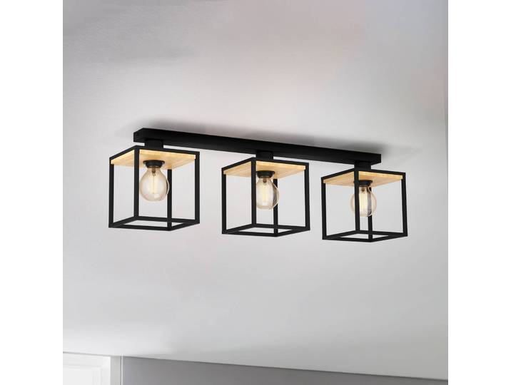 EGLO Deckenlampe Libertad, dimmbar, schwarz, für Wohn- / Esszimmer, Metall, Modern, Deckenlampe