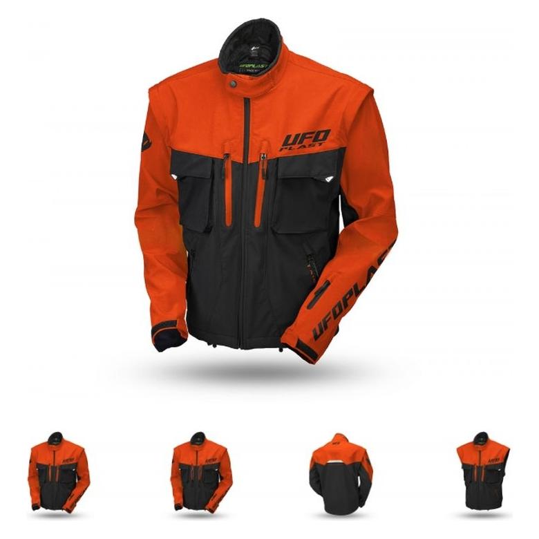 Ufo Plast UFO TAIGA ENDURO JACKE (ABNEHMBARE ÄRMEL) ORANGE/SCHWARZ GRÖSSE XXL - KOLLEKTION 2025/2026 (JA13001KFXXL)