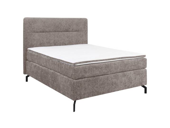 Esposa Boxspringbett, Hellbraun, Metall, H4, Höhe ca. 17 cm, 140x200 cm, Stoffauswahl, Topper durchgehend, Matratze in verschiedenen Härtegraden erhältlich, Schlafzimmer, Betten, Boxspringbetten