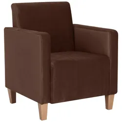 SESSEL Karol Bezug Samtvelours Buche natur / braun