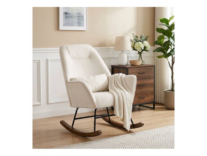 HomeMiYN Schaukelstuhl Schaukelstuhl Wohnzimmer Samt Schaukelsessel Lendenkissen Relaxsessel, samt,Stillsessel