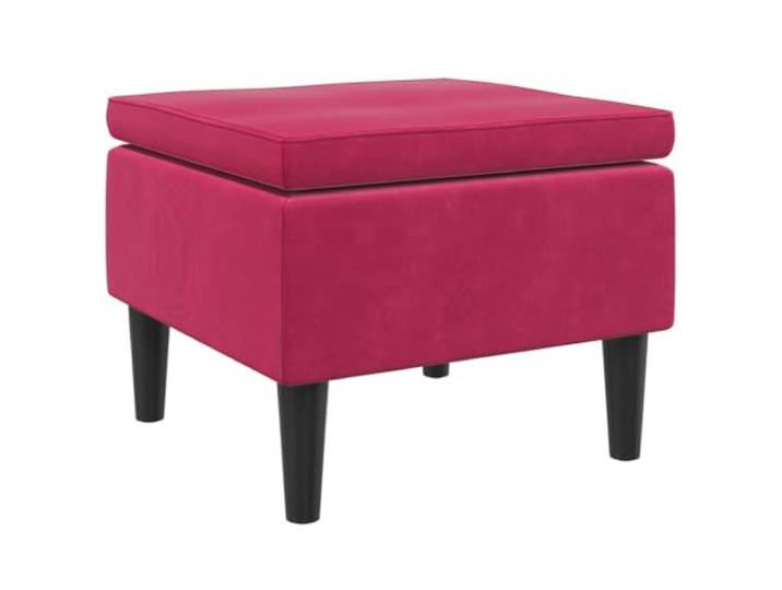 RJPLMFV Hocker aus Velours, Bordeauxrot, mit Füßen aus Holz Bordeauxroter Samt, Füße aus Holz, Fußstütze und Sitzfläche, maximal 110 kg, kompaktes Design