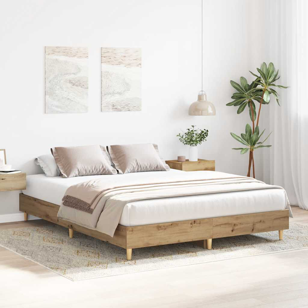 Alpen Home Bed Frame No Mattress Engineered Wood Artisan Oak 93 x 203cm