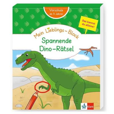 Klett Mein Lieblings-Block Spannende Dino-Rätsel, Taschenbuch von , Klett Lerntraining bei PONS Langenscheidt GmbH, 978-3-12-949729-6