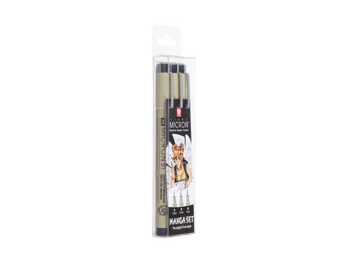 Sakura Manga Pigma Micron Permanentmarker Set mit 3 Strichstärken
