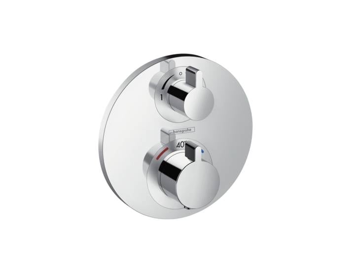 Set de finition pour mitigeur thermostatique S encastré avec robinet d'arrêt et inverseur (15758000)