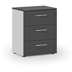 Büro-Schreibtischkommode PRIMO WHITE, 740 x 600 x 420 mm, weiß/Graphit