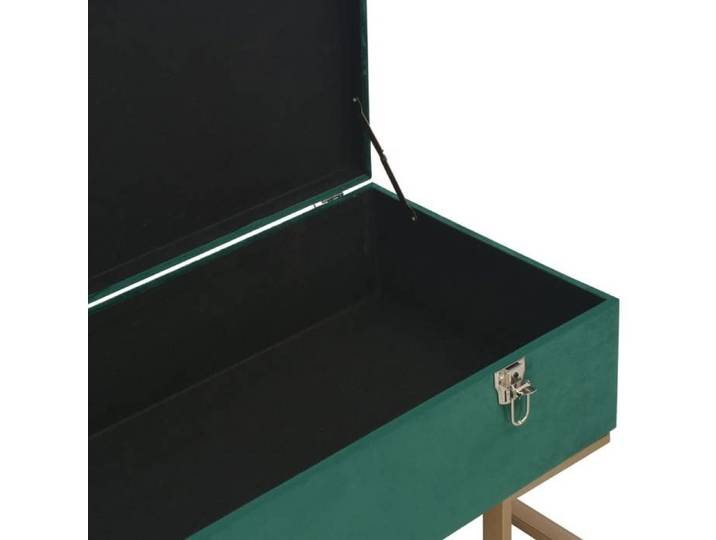 Black Friday  Banc long de rangement - JILL - Meuble d'entrée - 105 cm - Vert Velours BB595