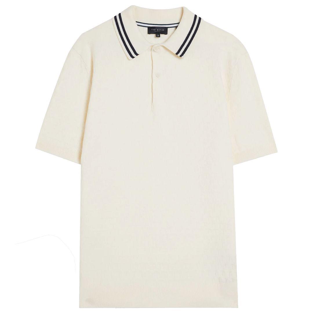 Ted Baker Mahana Herren Ecru genäht Poloshirt