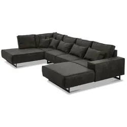 filippo Wohnlandschaft Antwerp Mikrofaser Grau Anthrazit 361 cm