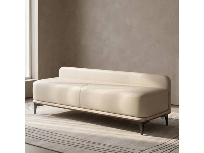 Loxiru Home Gepolsterte Sitzbank mit Stauraum für Schlafzimmer und Flur Großer Stauraum, Massivholzrahmen, rutschfeste Metallbeine, vielseitige Bettbank(White,80*40*40cm)