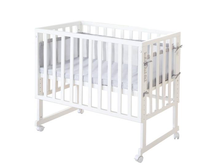 Roba Beistellbett roba Style grau 3in1 Set 90 x 45 cm, Weiß, Grau, Holzwerkstoff, 45x90 cm, Baby- und Kindermöbel, Babyzimmer, Babybett, Beistellbetten
