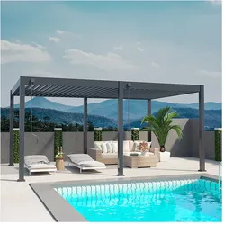 Weide Deluxe Pavillon Terrassenüberdachung Alu 3,6 X 5,3 M Anthrazit