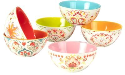 "Certified International Francesca All Purpose 12 oz. Bowls, Set of 6 Assorted Designs - 4.75"" Dia x 2.25"""