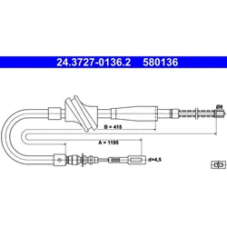 Seilzug Feststellbremse ATE 24.3727-0136.2 für Audi 80 B2 Coupe