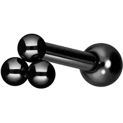 Titan Ohrpiercing mit Innengewinde 3 KUGELN