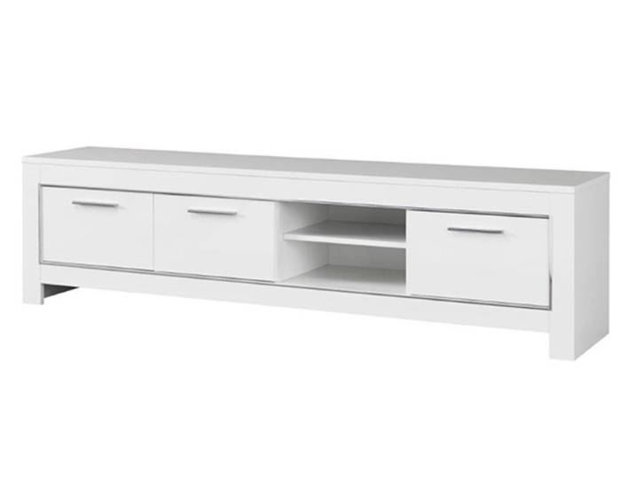 Meuble tv gm Modena laquée blanc - Basika