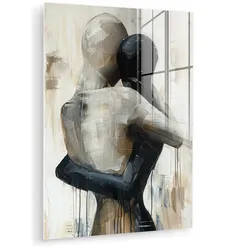 ACRYLGLASBILD Abstrakt - Liebe - Schwarz und weiß - Modern 60x80 cm