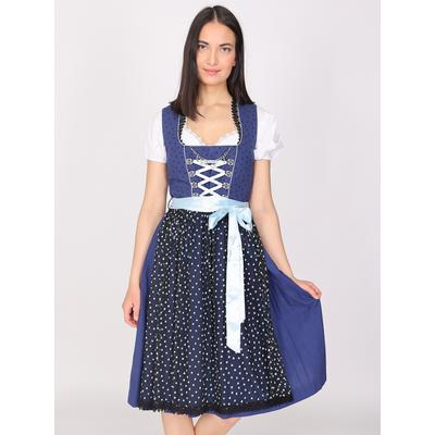 Dirndl JCC "31023115", Damen, Gr. 36, Normalgrößen, blau (navy), Web, Obermaterial: 100% Baumwolle. Futter: 100% Baumwolle. Schürze: 100% Polyester, Kleider