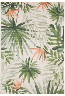 Style Haven Flores Tropical Palms Beige/Green Indoor-Outdoor Washable Rug