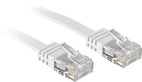 LINDY 47504 RJ45 Patchkabel CAT 6 U/UTP 5.00 m Weiß mit Rastnasenschutz 1 St.