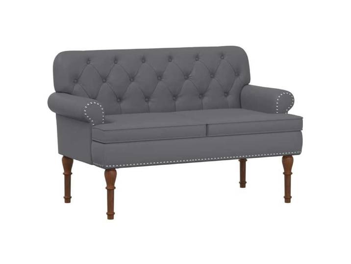 Elégance - Chic Banc d'entrée - Canapé love seat - avec capitonnage - en boutons - Gris - Simili cuir - 120x65x77cm_0368501