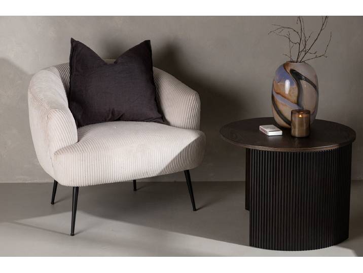 Designer Lounge Sessel Rivano – Cord-Loungechair in Beige - Beige - Cord - Luxusbetten24