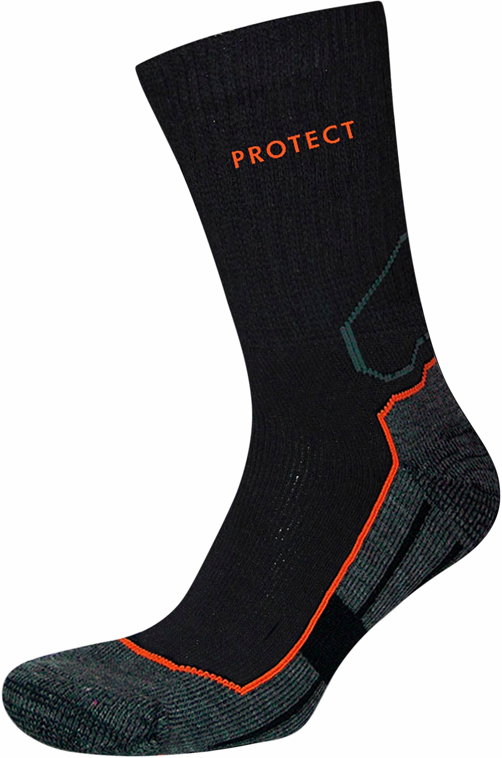 Arbeitssocken H.I.S "Funktionssocken Wandersocken, Herren Socken", Herren, Gr. 39-42, schwarz (schwarz, grau), Baumwolle, Elasthan, Polyacryl, Polyamid, Polyester, unifarben, elastisch, Socken Arbeitssocken, für optimalen Schutz in Arbeitsschuhen schwarz,