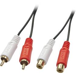 LINDY 35671 Cinch Audio Verlängerungskabel [2x Cinch-Stecker - 2x Cinch-Buchse] 2.00 m Schwarz