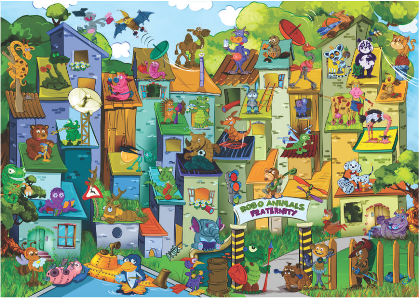 Roovi Puzzel Robotdieren - 1000-delige puzzel