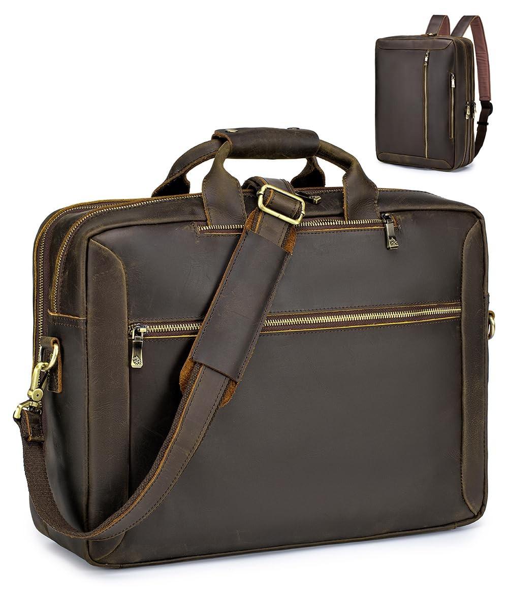 Vintage-Laptop-Tasche von van Leer, geeignet für Laptops bis 17,3 Zoll