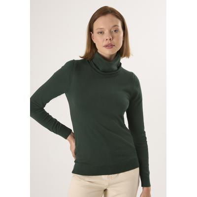 Rollkragenpullover FELIX HARDY "Rollkragenpullover", Damen, Gr. M, grün, 100% Baumwolle, hoch geschlossener Ausschnitt, Pullover Rollkragenpullover